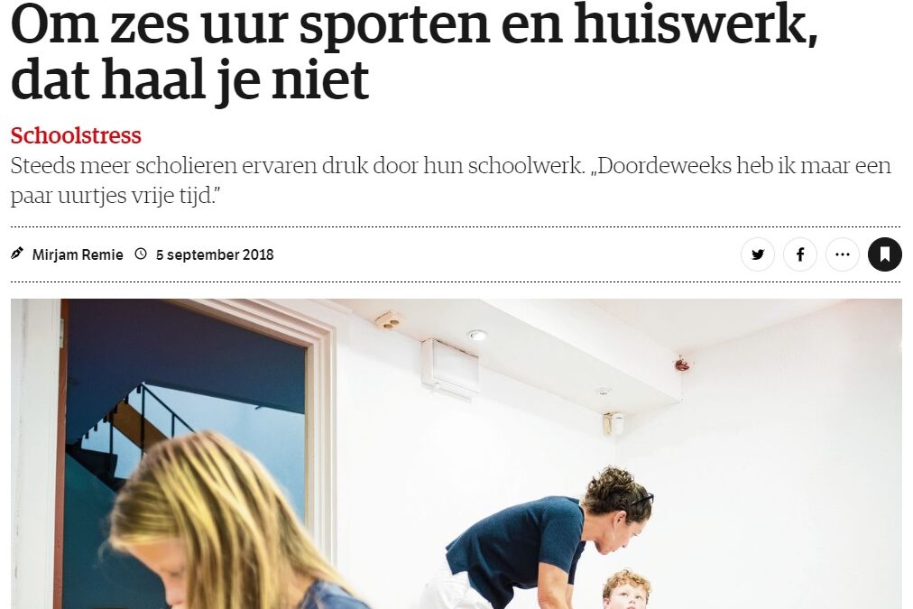 Om zes uur sporten en huiswerk, dat haal je niet